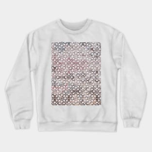 Vintage Mediterranean tiles pattern pink and grey Crewneck Sweatshirt